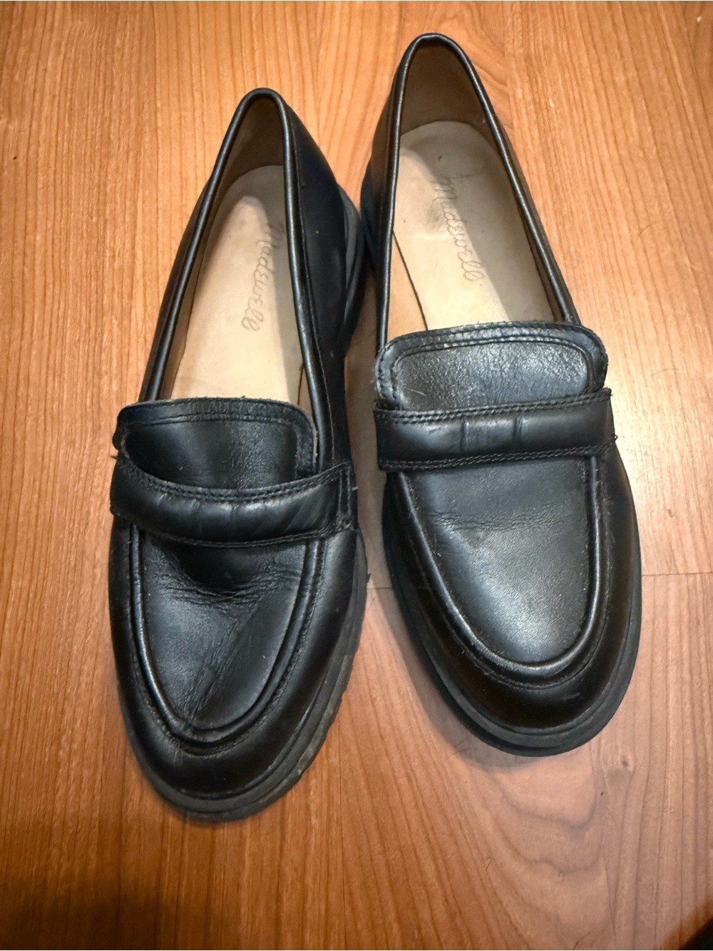 Madewell Loafer Women's 7 The Bradley Lugsole Loafer in Black Leather